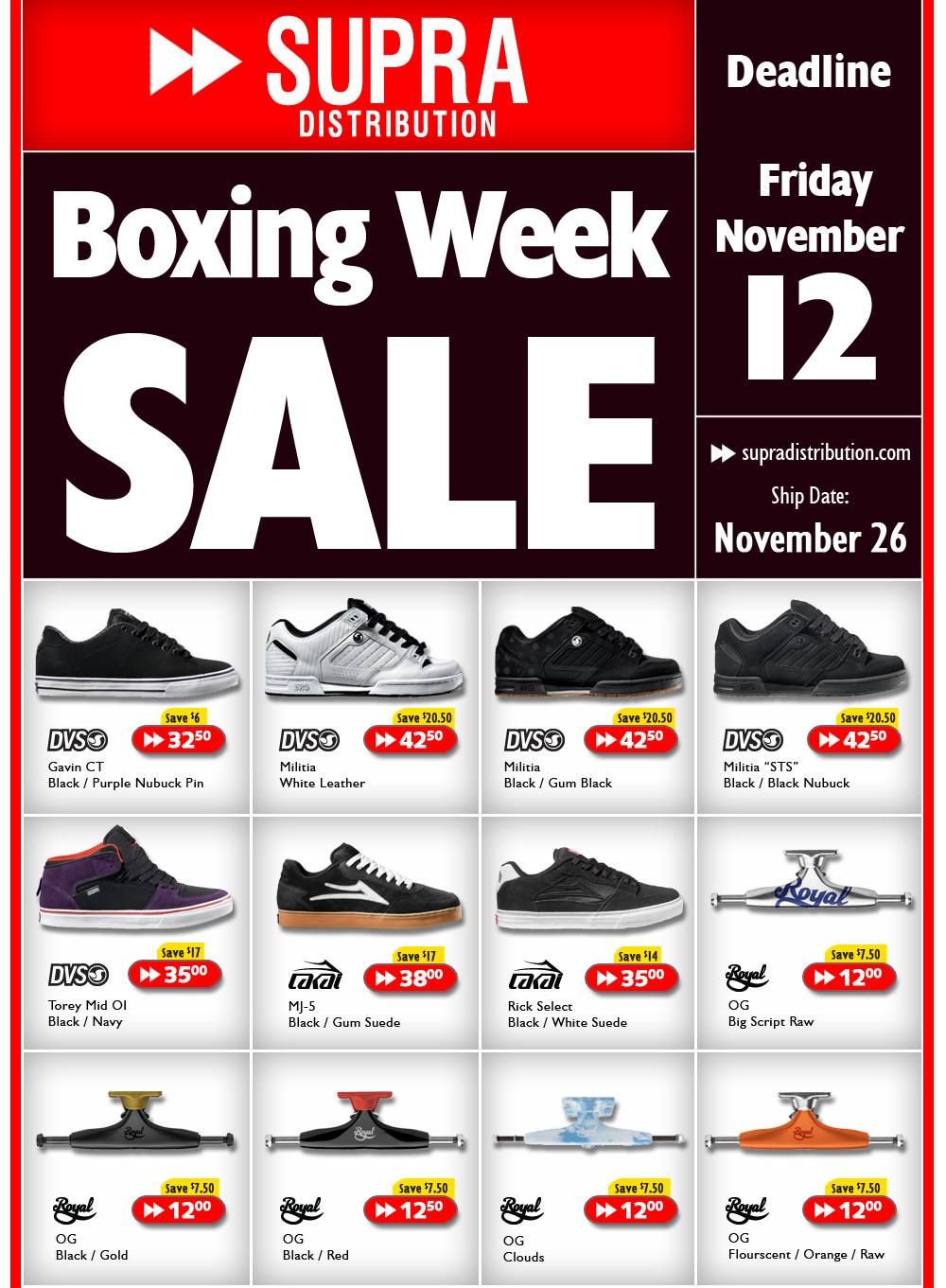 Supra Dist. Boxing Week Sale Flyer