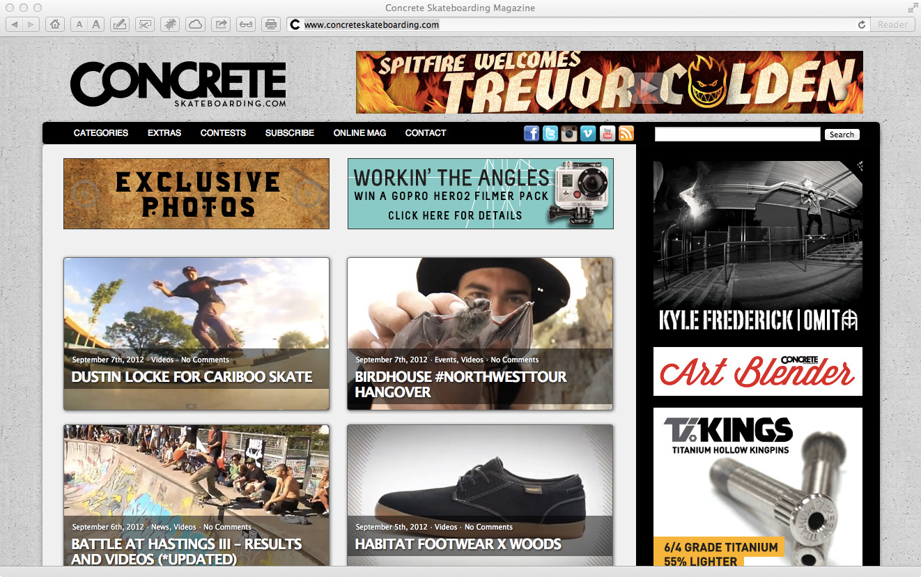 Concrete Skateboarding website